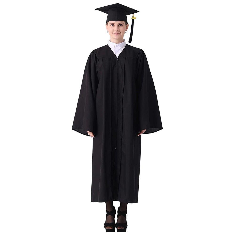 Degree Ceremony Graduation Gown Set Mortarboard Hat Bling Removable Tassel 2023 Happy Graduation