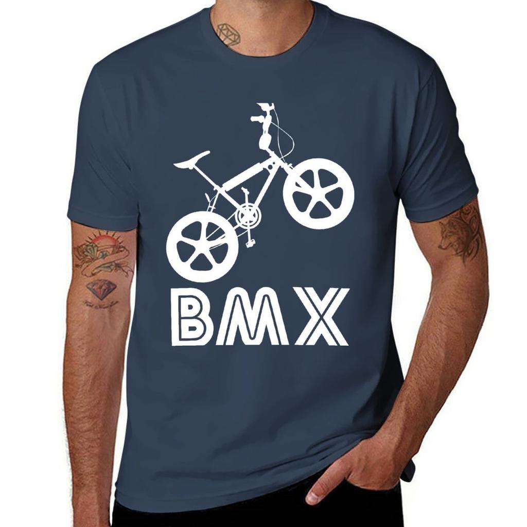 BMX Silhouette White TShirt Fashion Graphic Tee for Men