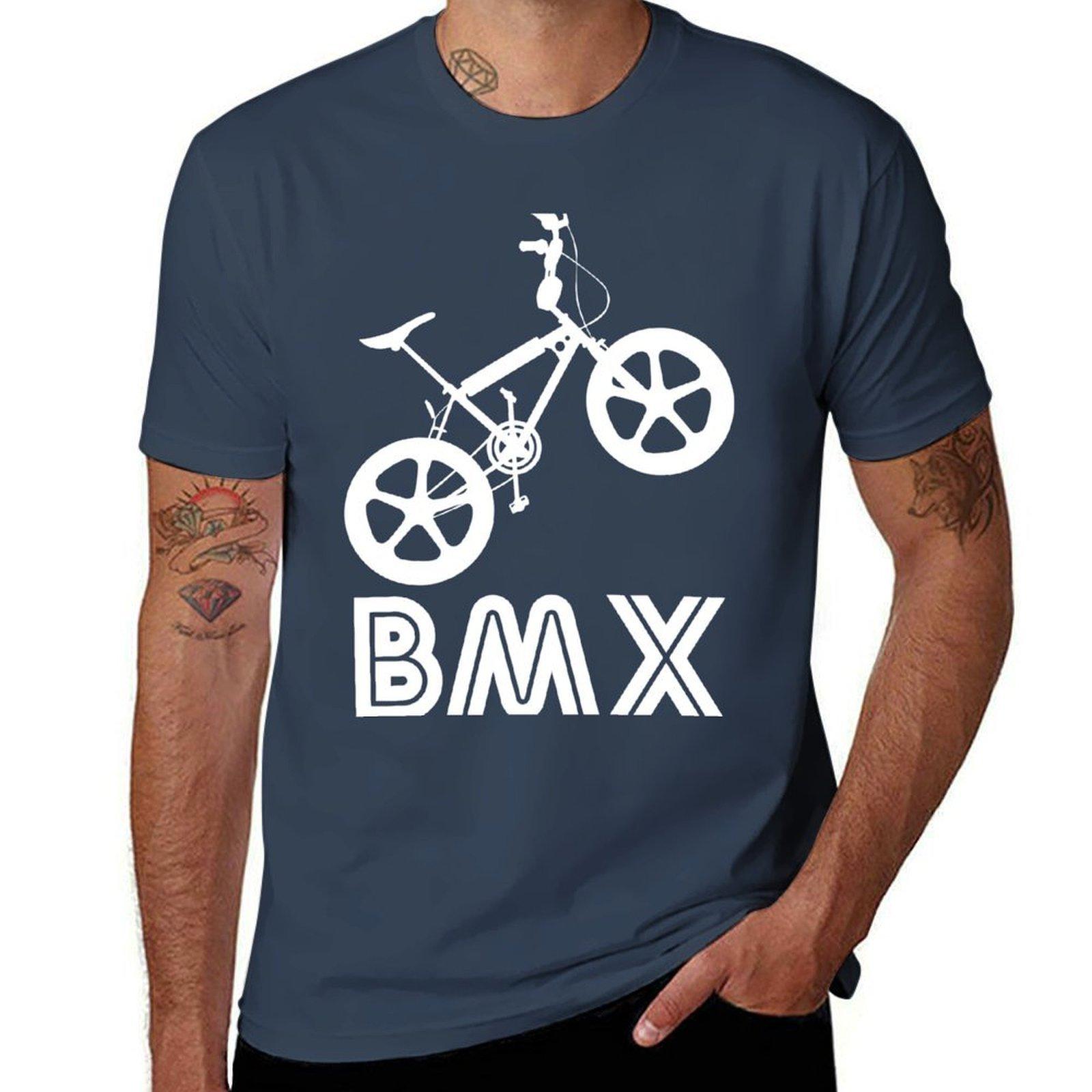 BMX Silhouette White TShirt Fashion Graphic Tee for Men S