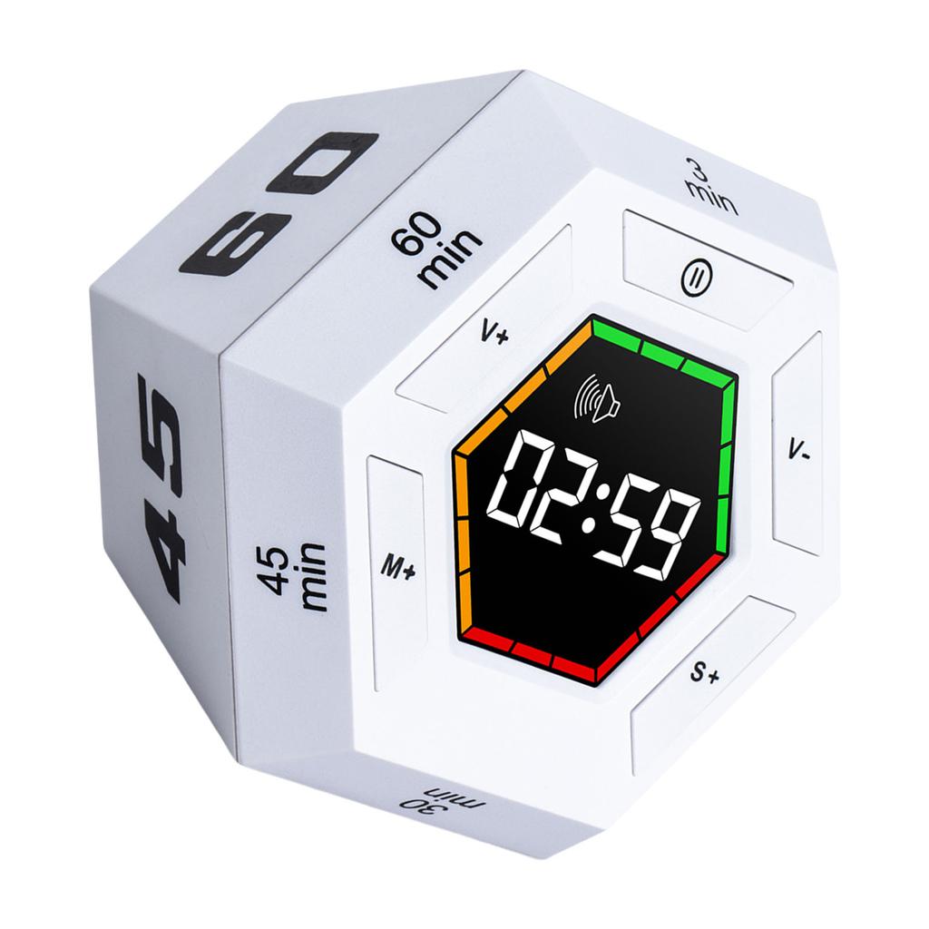 Plast LED-display Digital Timer För Klassrumsinlärningsuppgift Sexkantig Form Timer Elever Tidsplaneringsverktyg
