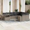 VidaXL Garden Lounge Set with Cushions 10 Pcs Light Grey Wicker 3269402