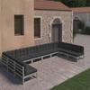 Day and Night - Day and Night 10-piece Garden Furniture Set with Gray Pine Wood Cushions