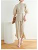 2026 Spring Miyake High-End Pleated Batwing Sleeve Casual Top