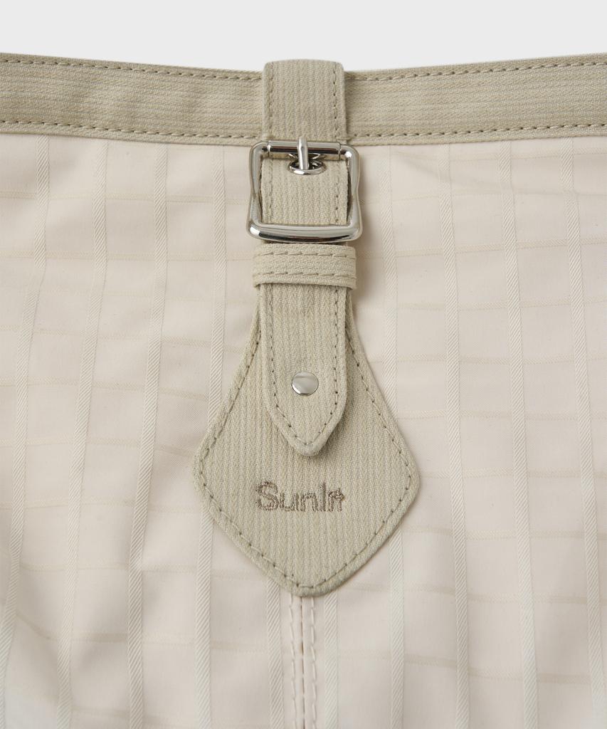 Sunlit Buckle Crossbody Bag (Check Ivory)