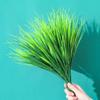 Artificial Green Plant Wall: 7-Fork Plastic Spring Grass for Decoration and Flower Arrangements