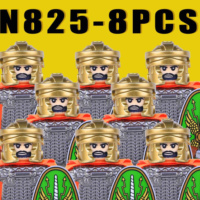 Medieval Military Rome Knights Building Blocks Castle Army Warrior Soldier Figures Crossbowman Shield Sword Legion Bricks Toys