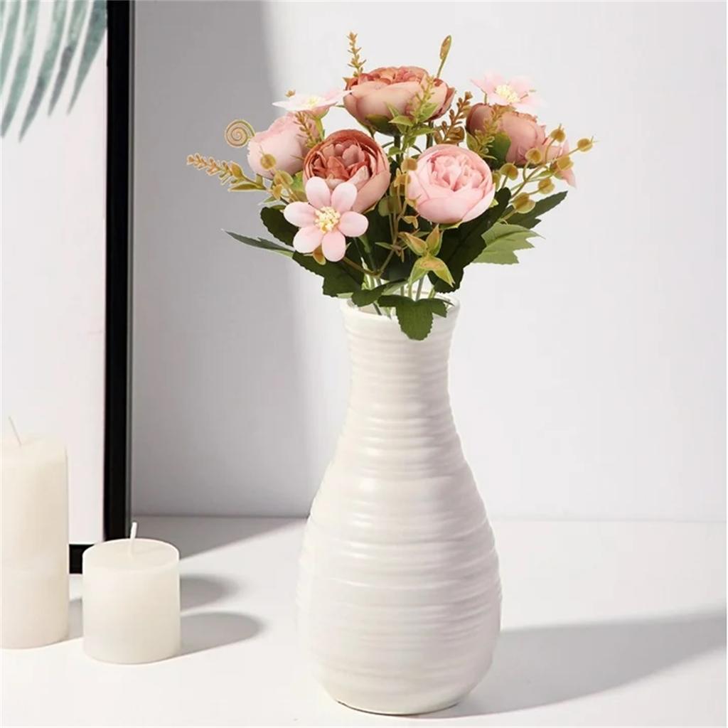 Fake Roses, Artificial Flowers Realistic Silk Faux Rose With Stems For Wedding Decoration Anniversary Bridal Bouquet Floral Arrangement