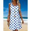 Women's Floral 3d Print Dress Summer Casual O-Neck Sleeveless A Line Flowy Sundress Beach Vacation Ladies Clothes