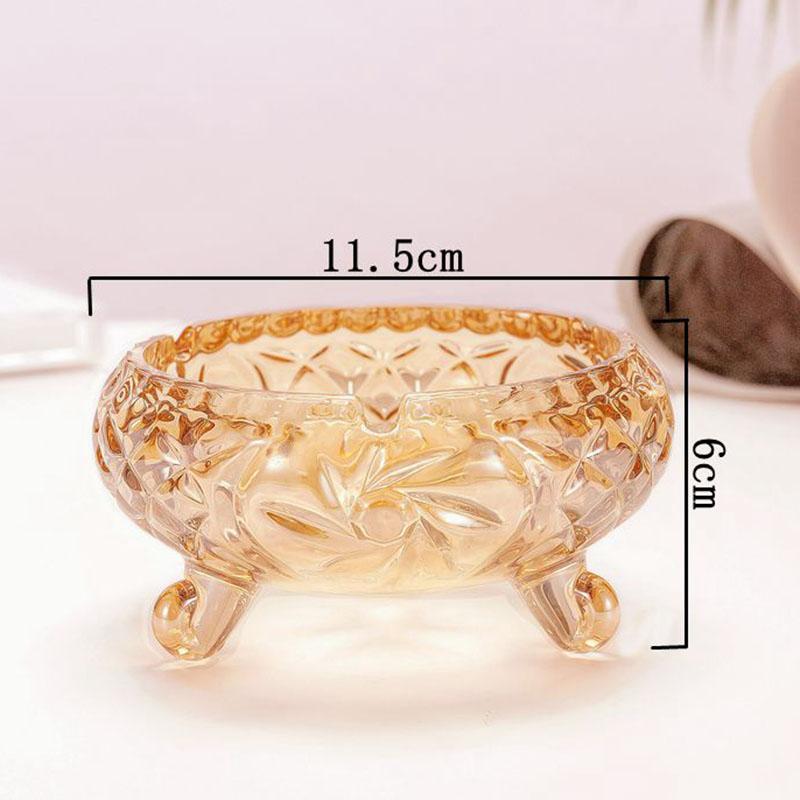 Home Crystal Glass Ashtray Fashionable and Creative Personality Living Room, Bedroom Coffee Table Office Ashtray