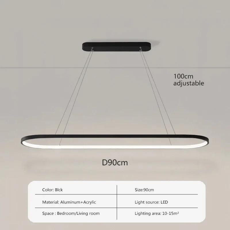 Modern LED Pendant Light Simple Line Lamp For Living Room Dining Room Bedroom Black White Haning light Home Decor Lightings