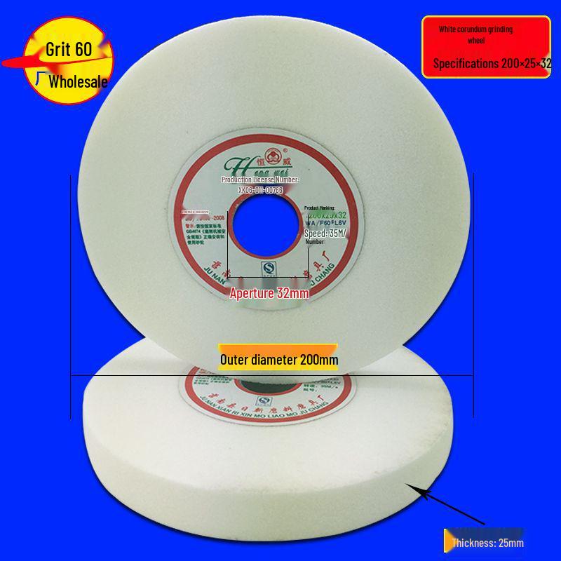 Multi-Material Grinding Wheel: White Corundum, Brown Corundum, Green Silicon Carbide - Perfect for Bench Grinders and Knife Sharpeners