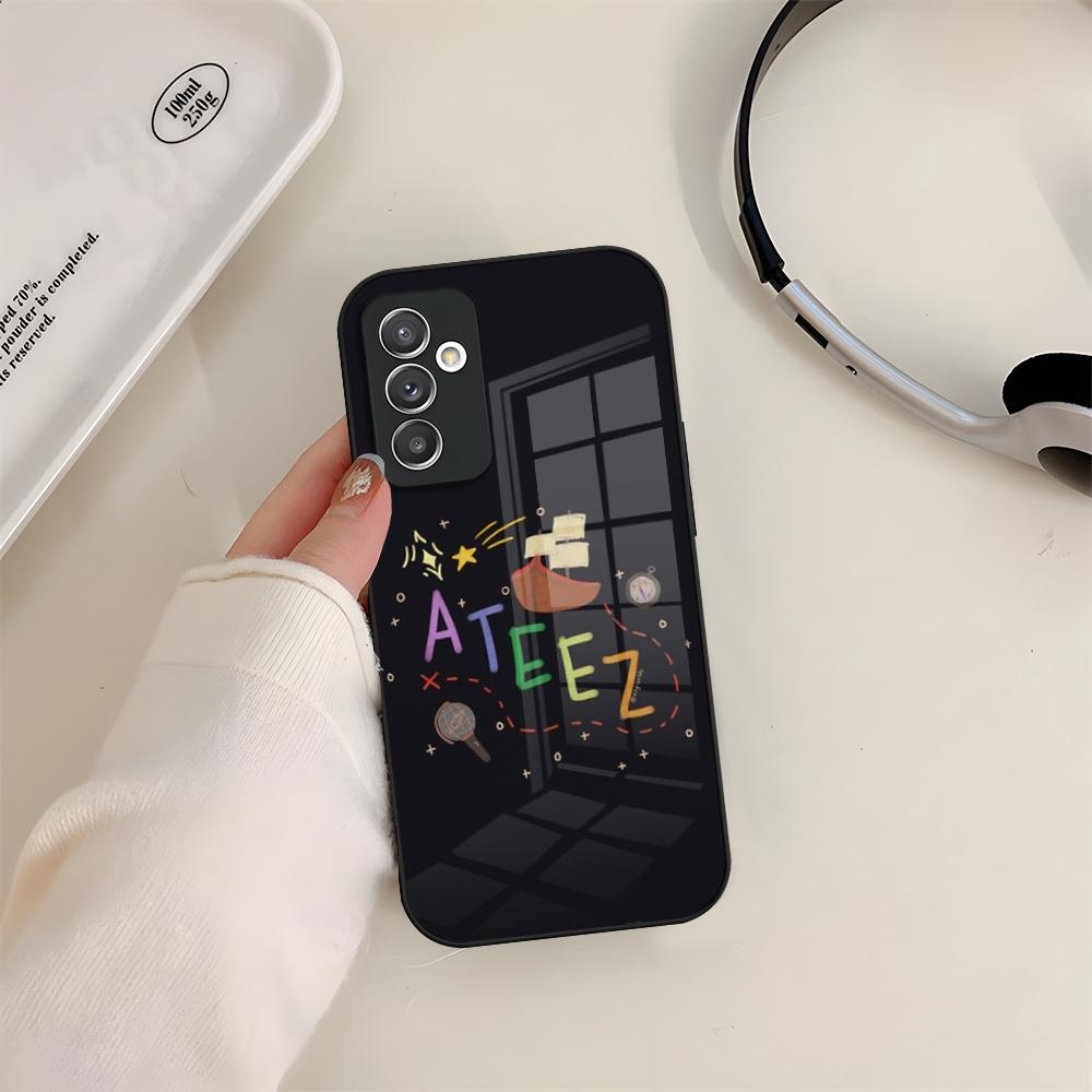 KPOP ATEEZ Logo Phone Case Glass For Samsung S24 S26 S23 S20 S25 S21 S22 Ultra Fe Plus A05 A06 A16 A26 A36 A56 Coque Galaxy S26 Plus