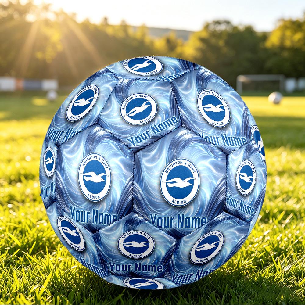 Personalized Size 5 Football Brighton & Hove Albion Football Pattern Outdoor Game Sports Ball Gift