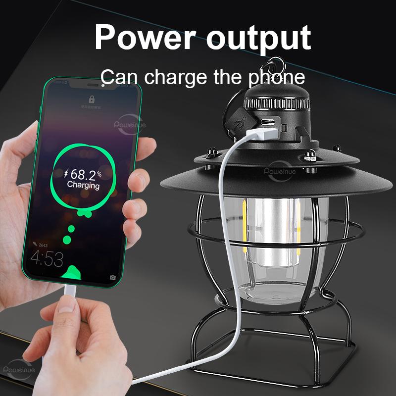 Camping Lantern Light Sources Portable Rechargeable Led Lamp Camping Light for Tent Outdoor Lights Holiday Gifts