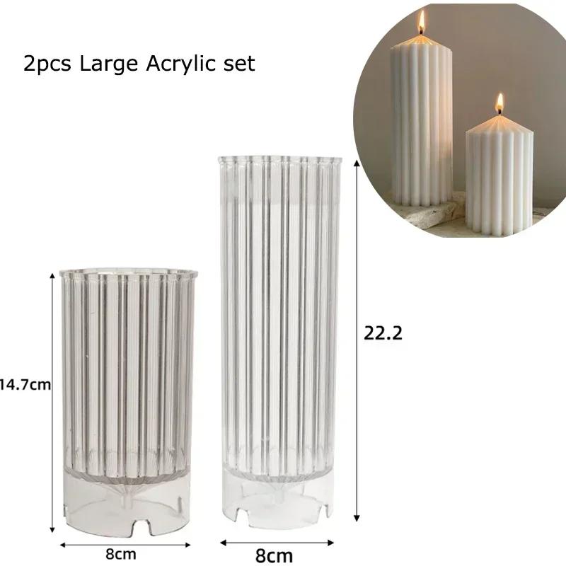 3D DIY Shell candle silicone mold striped cylindrical Roman pillar candle silicone mold home decoration bear silicone mold