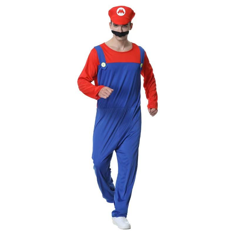 Halloween Cosplay Costume Mario Parent-Child Suit Prom Show Costume Mario Kids Costume