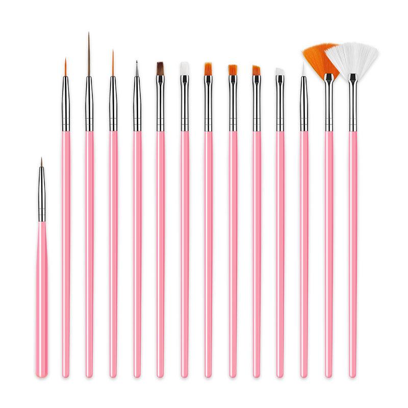 

YIKOOLIN Professional Nail Brush Set Manicure Tools Girl Diy Finernail Pattern Accessories Nail Design Painting Phototherapy Pen золотой
