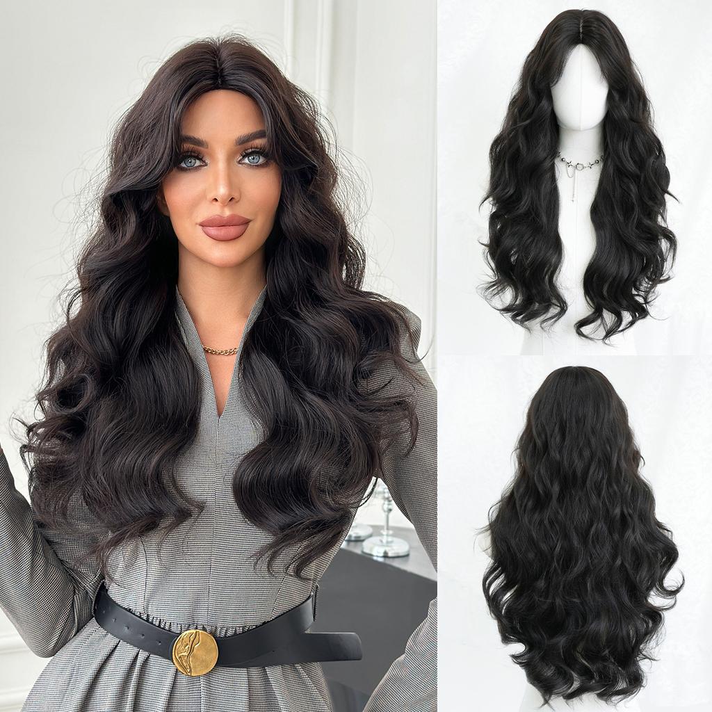 Alloy Orange Wool Curl Wig for Women - Curtain Bangs Full Cap Voluminous Natural, Heat Style Trim Ready, High Quality Daily