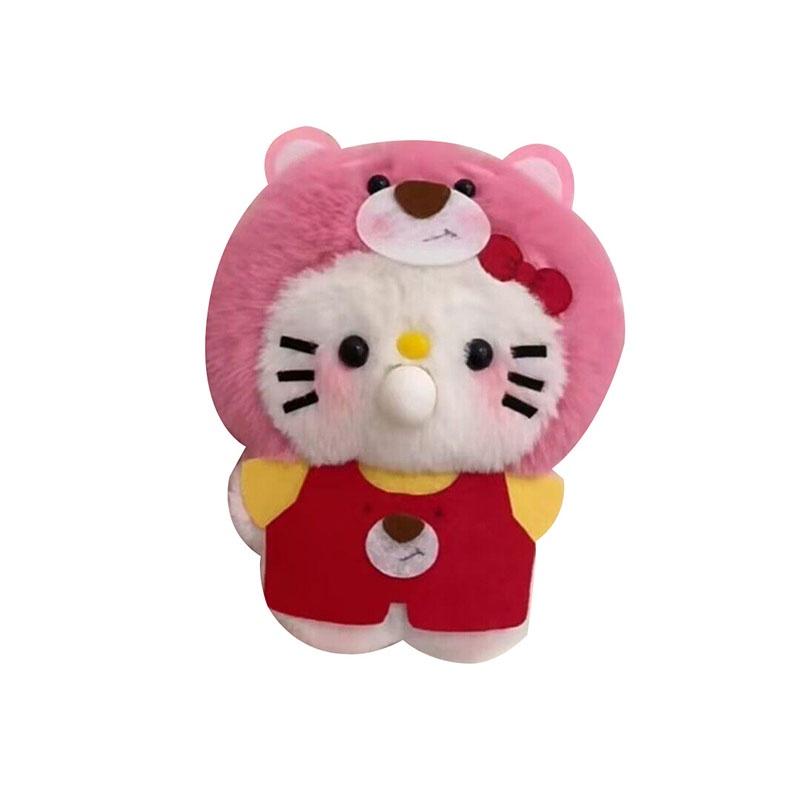Strawberry Bear Kt Cat Plush Toy Handmade Diy Kit For Bubble Blowing And Squeaking Cute Animal Design