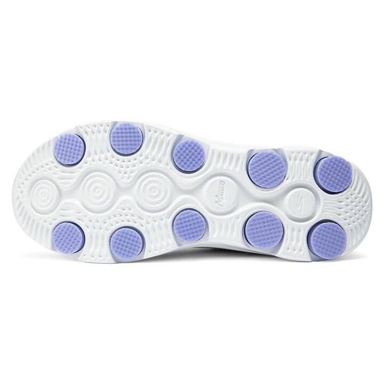 Skechers Go Run 7.0 Bequeme Einfache Niedrige Lifestyle Freizeitschuhe Damensneaker Weiß Blau 129336-WLV