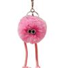Plush Imitation Mink Soot Sprite Keychain with Metal Pendant