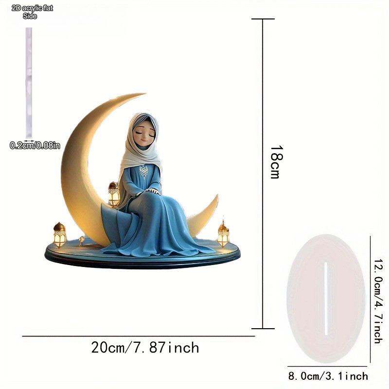 Nun and Moon Decorations - 2D Flat Acrylic Desktop Ornament, Wall Decor Art, Four Seasons Decoration, novelty home decor, Perfect Durable for Bedroom