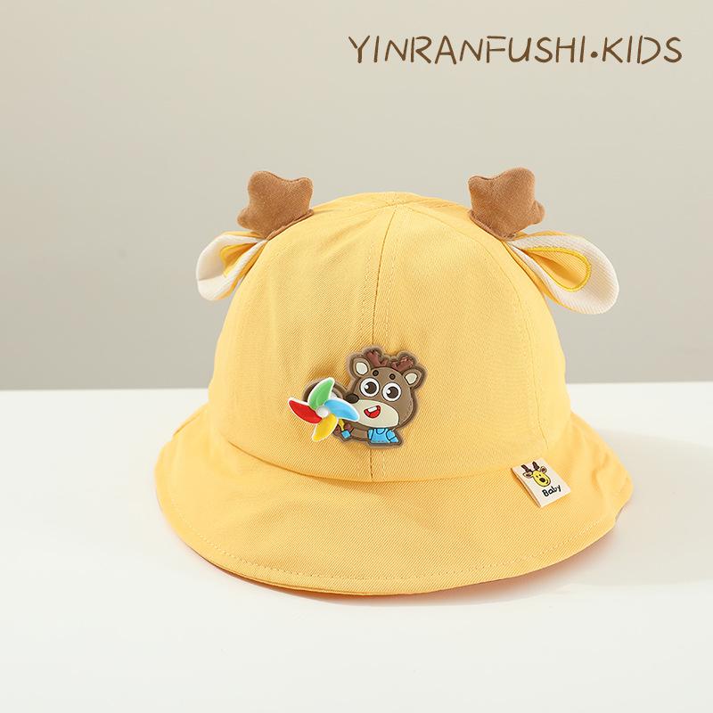 

Новая детская шляпа-панама с милым мультяшным ягненком и ветряной мельницей, солнцезащитная шляпа на весну и лето, детская шляпа-горшок 47-50cm)