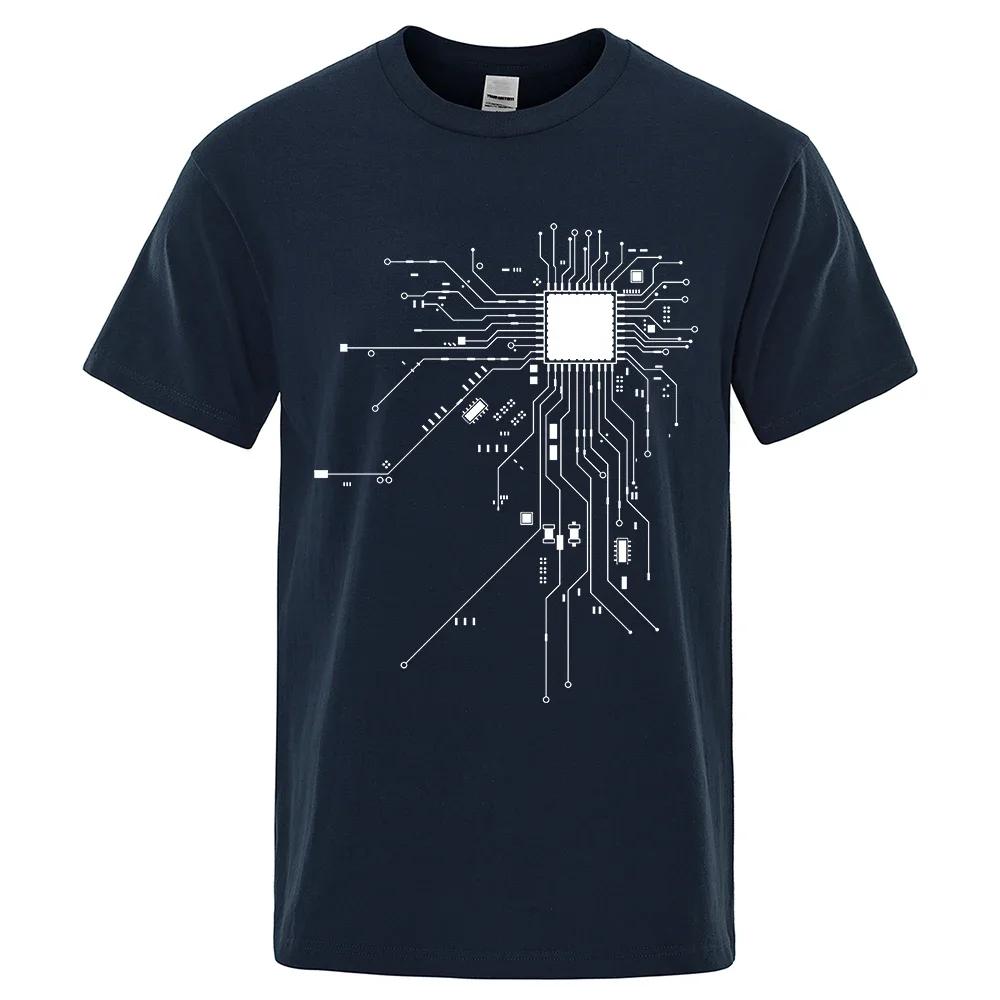 

CPU Processor Circuit Diagram T-shirt Men s Summer 2D Cotton T-shirt Men s Fun Top Fashion T-shirt 4XL