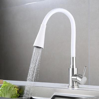 Stainless Steel Black Silicone Universal Tube Kitchen Faucet