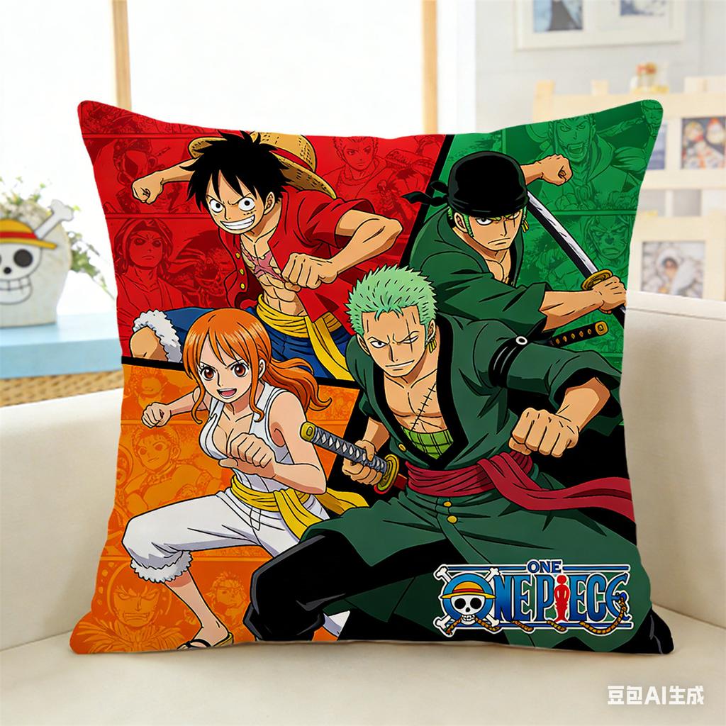 One Piece Pillow Cover Anime Fan Favorite Character Print Decorative Pillowcase for Bedroom Living Room and Anime Enthusiasts