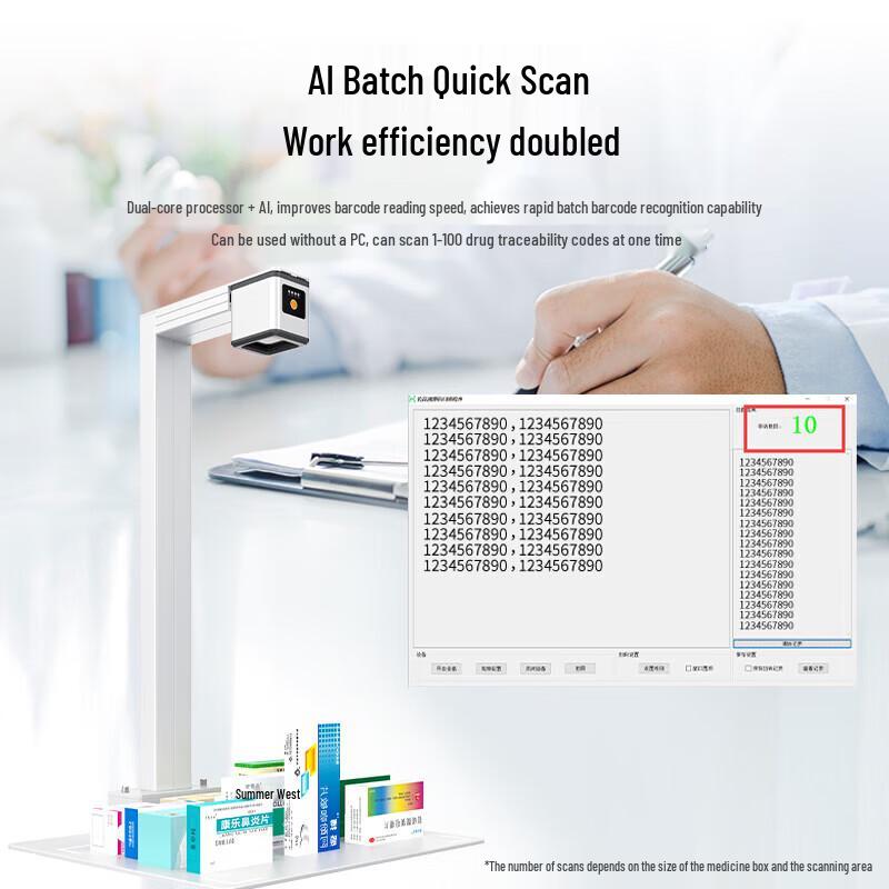 Eloam GW5001X High-Speed Document Scanner for Pharmaceutical Tracking CN plug (adapter included)