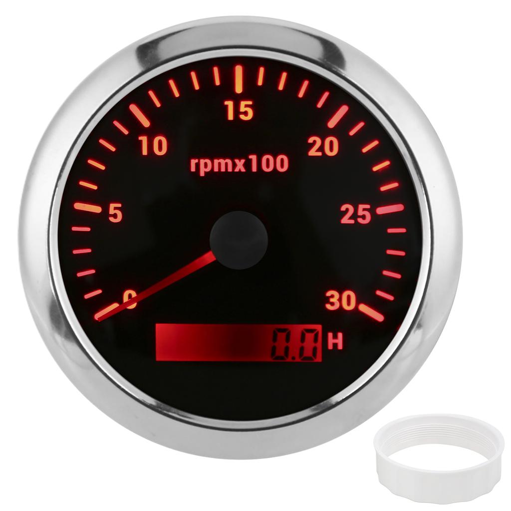 85mm Pointer Tachometer 03000rpm   7 Color Backlight for Car Boat Engine Generator 932V