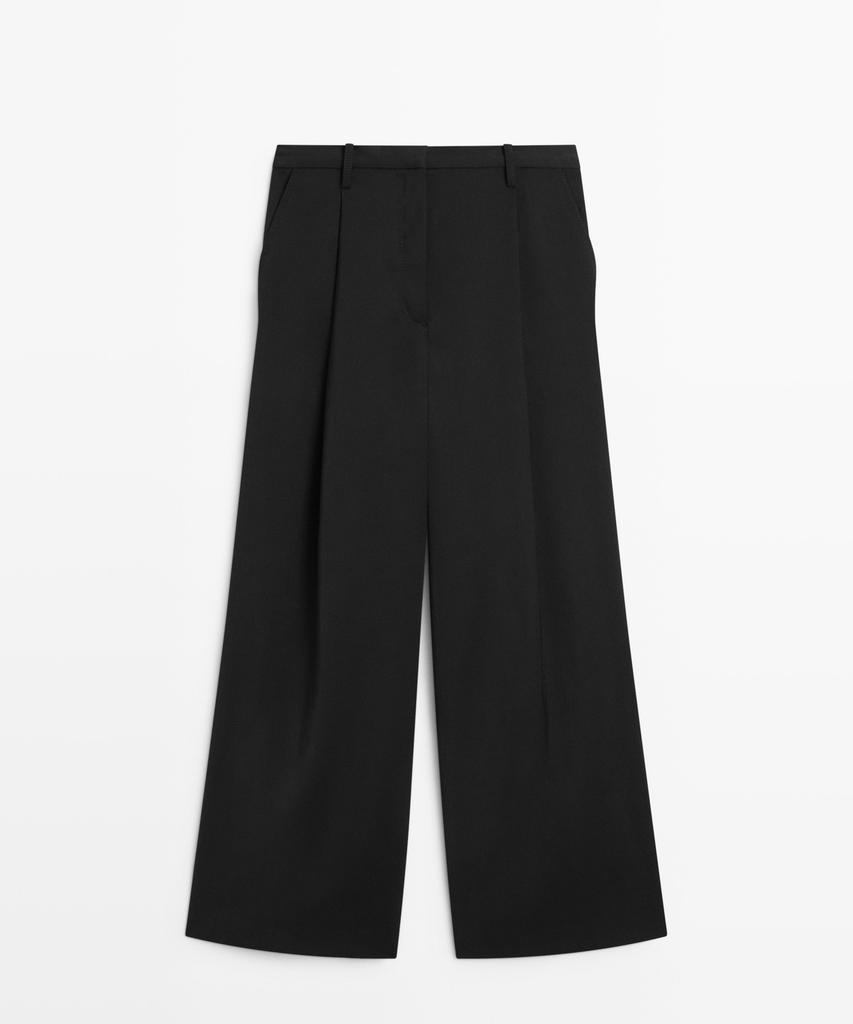 Masimodutti Crop Wide Leg Fluid Pants