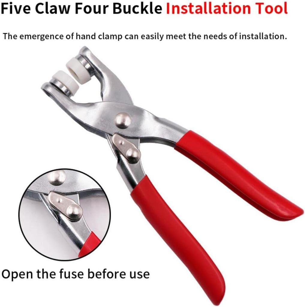Five Claw Buckle Clamp Set, Baby'S Clothes And Shoes Invisible Color Metal Buckle, Shoe Bag Belt Hole Snap Button Plier Tool