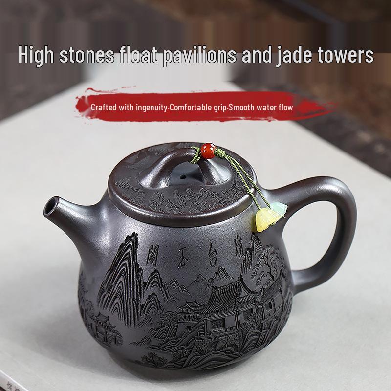Gao Shi Piao Jade Pavilion Yixing Handmade Purple Clay Teapot, Company Souvenir