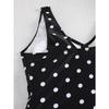 Black Polka Dot Swimdress One Piece Swimsuit Tummy Control Skirted Bathing Suit