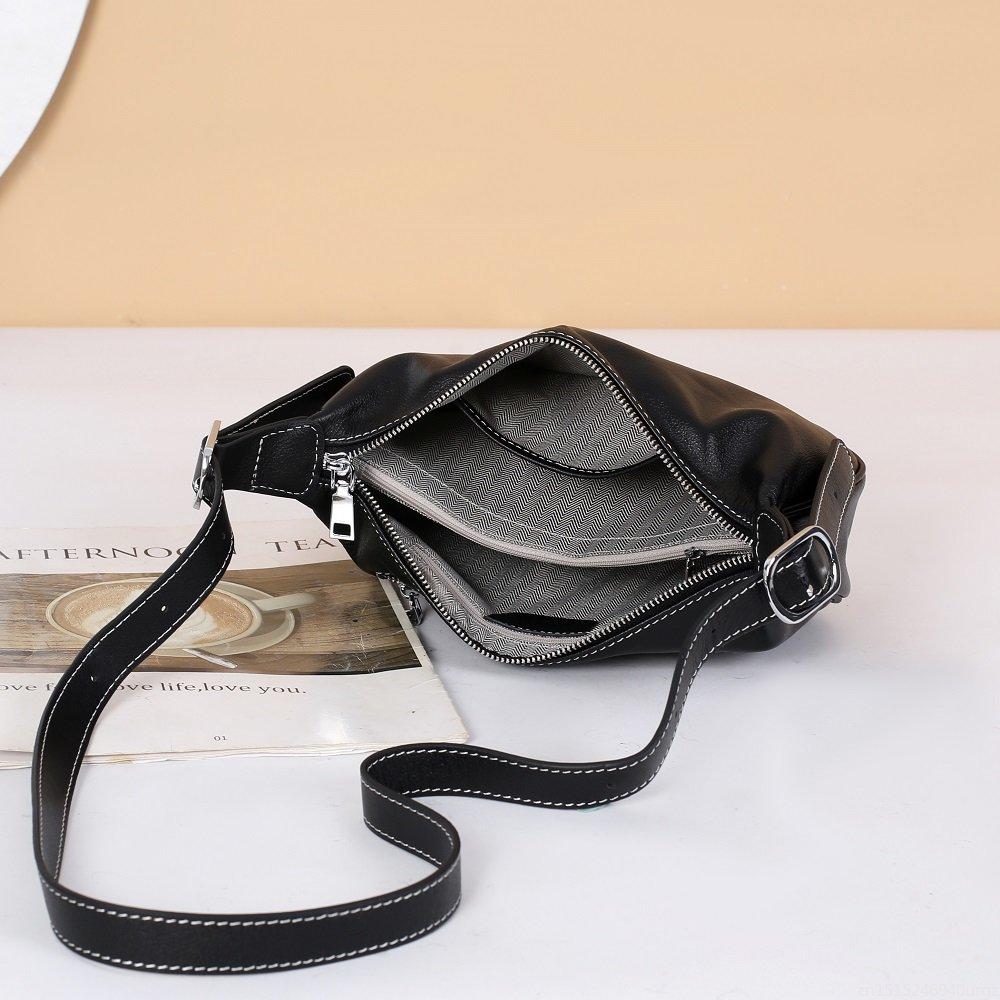 Стильная женская сумка-слинг из натуральной кожи Top Grain Leather - повседневная сумка — фото 7