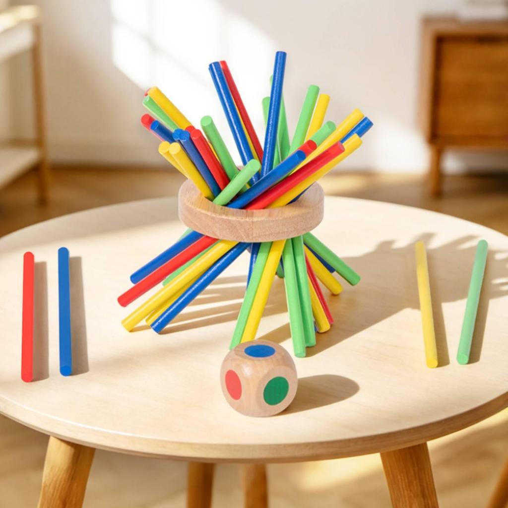 Rotating Toy Hand Eye Coordination Balance Game Focus Training Wooden Structure for Kids,