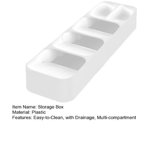 5-Compartment Cutlery Box Flatware Drainage Kitchen Organizer Cutlery Holder Utensil Drawer Holder with for Spoons Knives