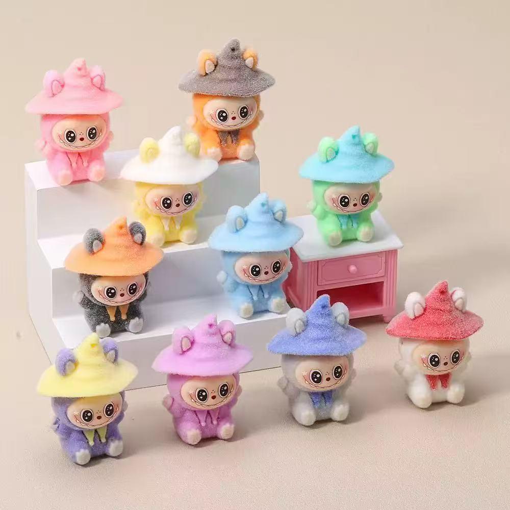 Флокированная кукла-волшебник, сидящая, брелок, украшение для торта