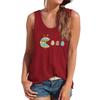 Casual Crew Neck Top Printed Loose Sleeveless Fashion T-Shirts Women’s