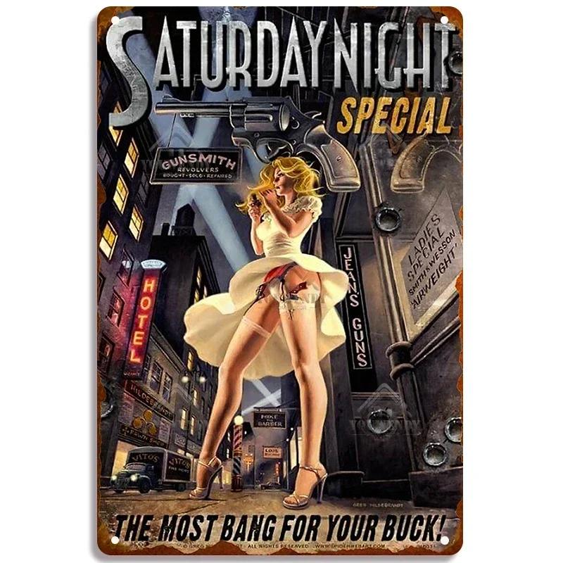 Las Vegas Schönes Mädchen Wandschild Metall Poster Männerhöhlen Wandaufkleber Weißblech Malerei Sexy Frauen Foto Dekor Plaketten