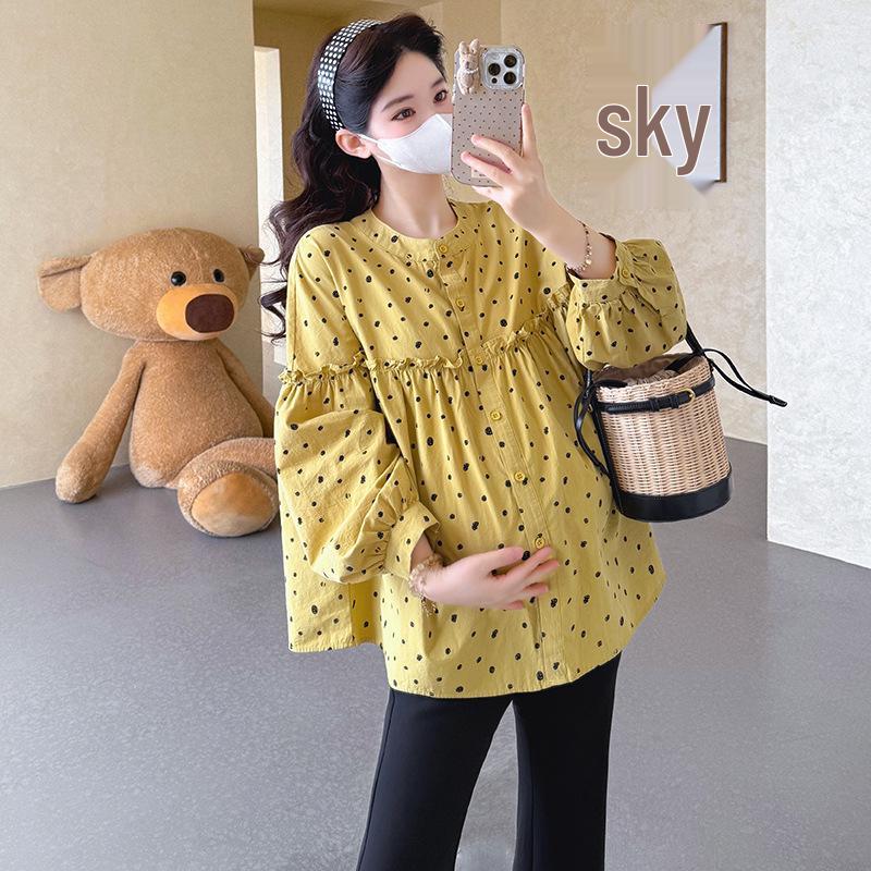 

2026 Spring Korean Loose Maternity Doll Shirt Top M