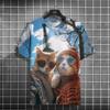 Cute Cat 3d Printed Summer Unisex Short Sleeve T-Shirt Creative Yet Personality O Collar Casual Comfortable Loose Top Shirt