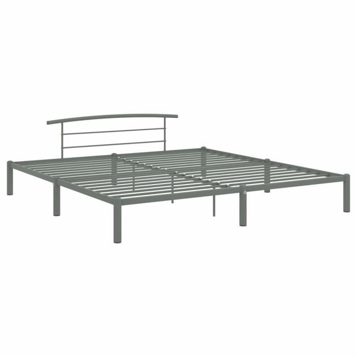 VidaXL Cadre de lit Gris Métal 180 x 200 cm
