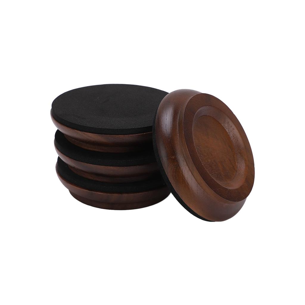 4 Stück Klavierrollenbecher Schwarznuss Untersetzer Rutschfester Bodenschutz für Möbel