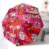 1pc Love Hearts Automatic Folding Umbrella, Portable & Foldable Design with 8 Ribs, Casual Outdoor Accessory Yy250729101