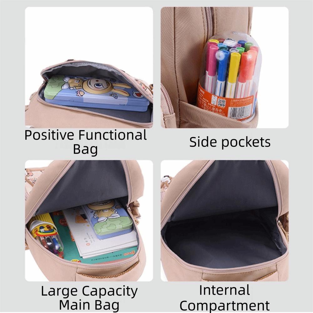 Fashionable Cartoon Nursery Backpack Adjustable Straps Double Shoulder Bag  Elementary School