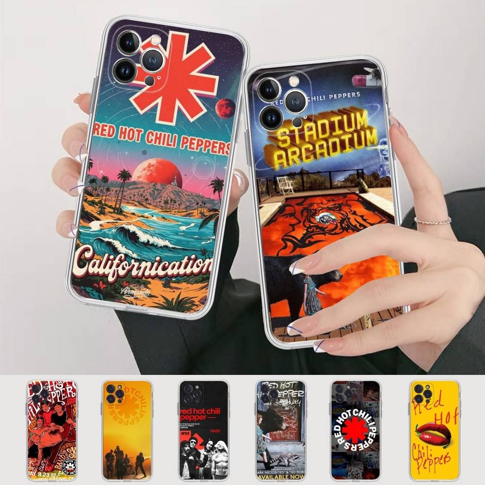 Red Hot Chili Peppers Rock Band For IPhone 11 12 13 14 15 16 17 Pro Max Plus Air Transparent Clear Shockproof Case