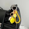 Fashionable Lemon Key Ring With 4 Vibrant Rope Choices Metal Material Lightweight 10.5cm For Practical Use
